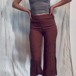 Red, Black and Tan Checkered Flare Pants